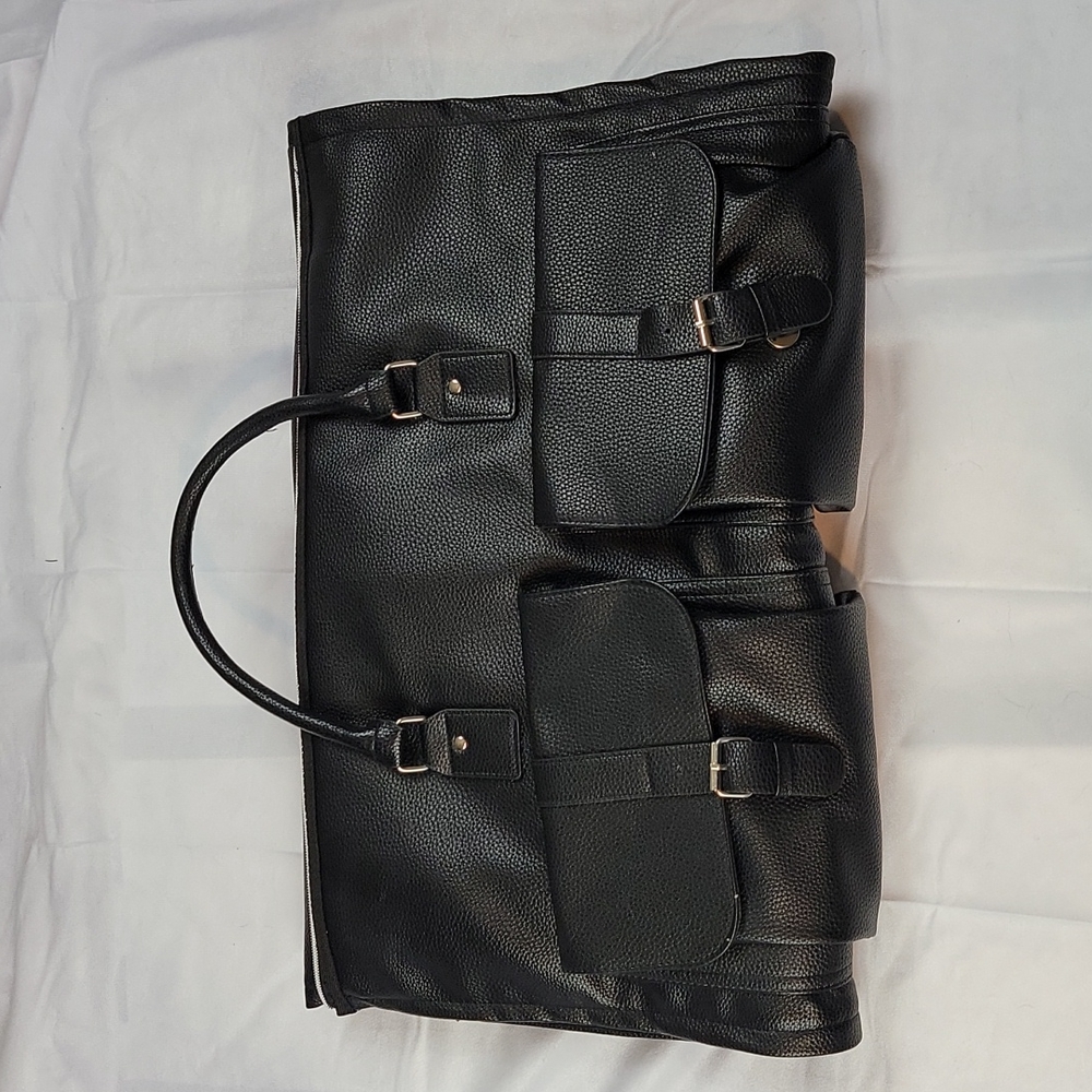 Vegan leather garment bag
